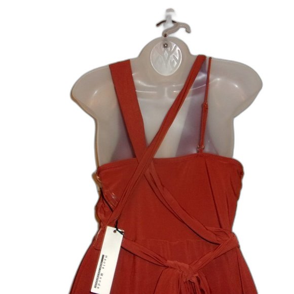 Haute Monde Small Cognac Belted Sleeveless Jumpsuit NWT - Picture 7 of 16